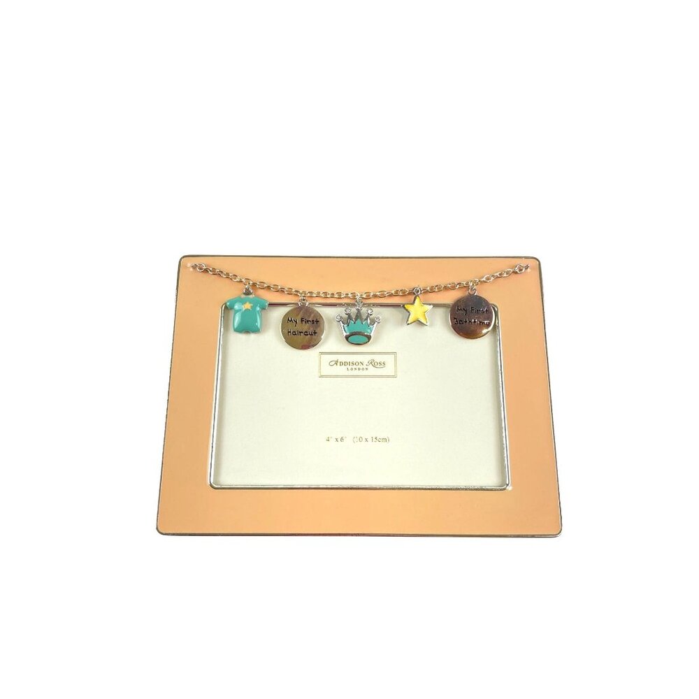 Addison Ross London 4"x6" Enameled Pale Pink Baby Photo Frame